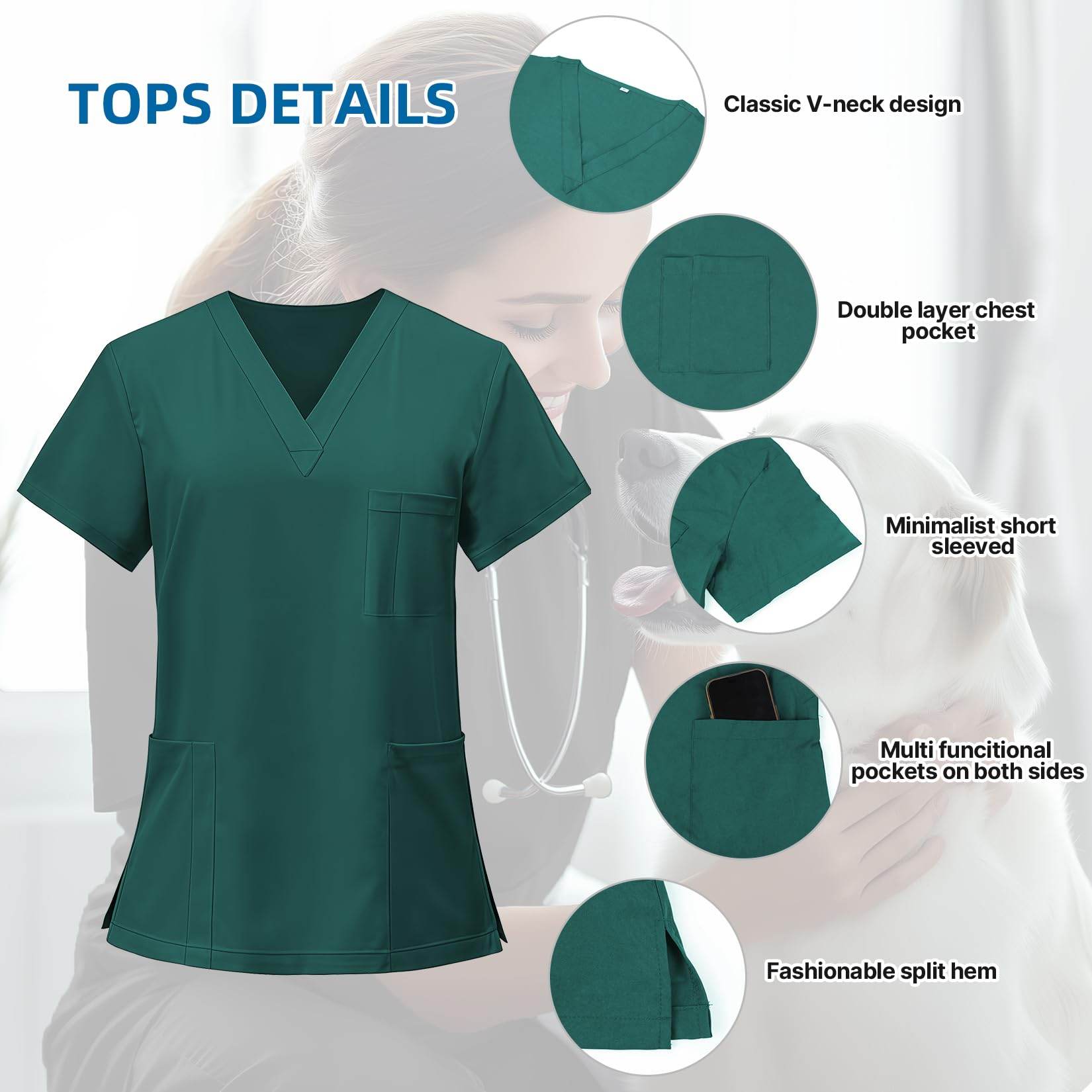 Jogger Scrub Set W/ V-Neck Top - Purcell's Clothing Company