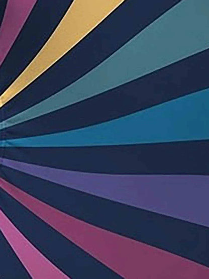 FAM-FAM Crisscross Cutout Striped One-Piece Swimwear - Purcell's Clothing Company