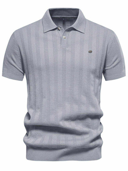 Collared Neck Short Sleeve Knit Polo - Purcell's Clothing Company