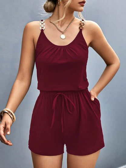 Scoop Neck Romper with Pockets - Purcell's Clothing Company