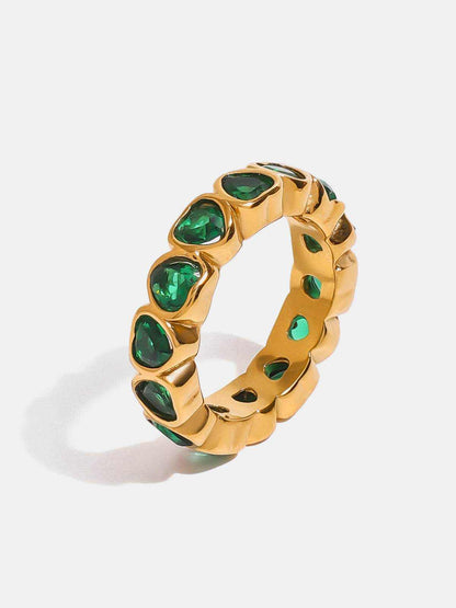 18K Gold-Plated Inlaid Zircon Ring - Purcell's Clothing Company