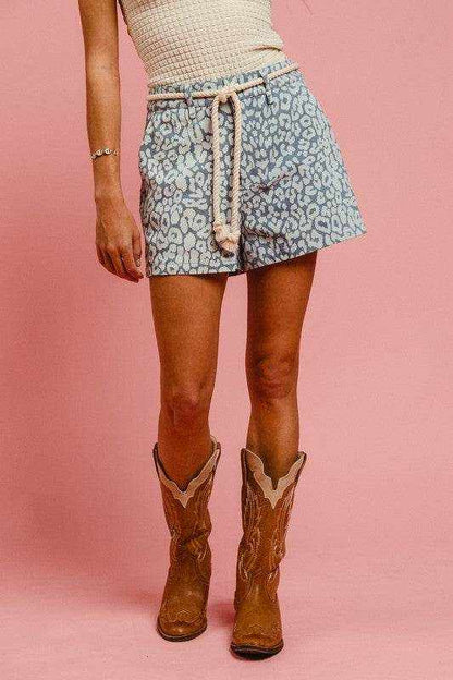BiBi Rope Belt Leopard Shorts - Purcell's Clothing Company