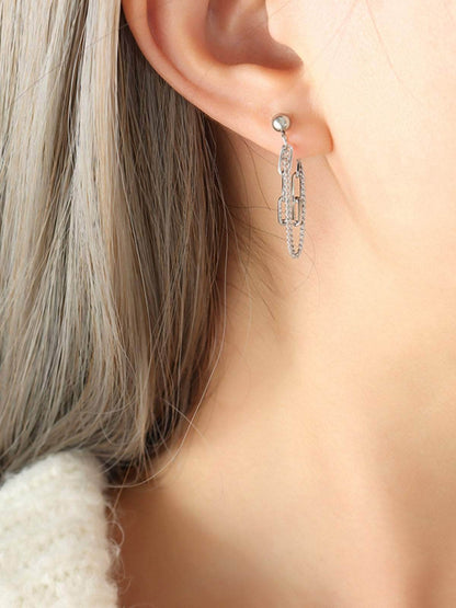 Titanium Steel Double Chain Earrings - Purcell's Clothing Company