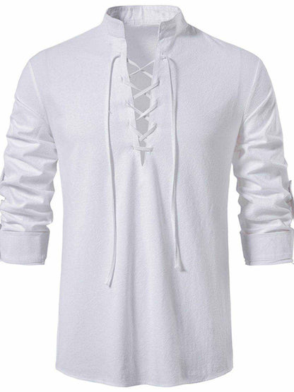 Lace Up Long Sleeve Blouse - Purcell's Clothing Company