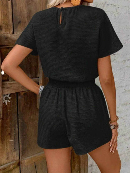 Round Neck Short Sleeve Top and Shorts Set - Purcell's Clothing Company