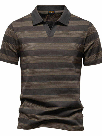 Contrast Striped Short Sleeve Polo - Purcell's Clothing Company
