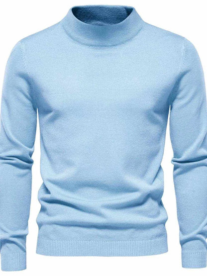 Men's Mock Neck Long Sleeve Sweater - Purcell's Clothing Company