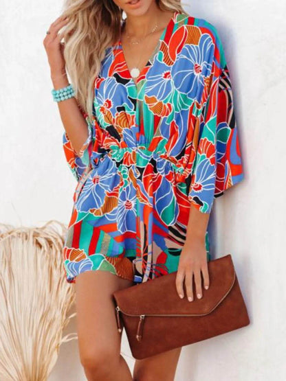 Oversized Tied Back Printed Romper - Purcell's Clothing Company