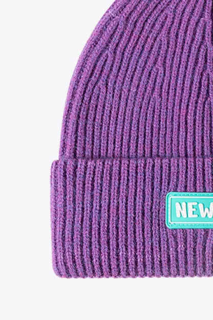 NEWYORK Patch Rib-Knit Cuffed Beanie - Purcell's Clothing Company
