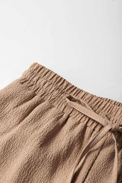 Textured Tiered Edge High Waist Shorts - Purcell's Clothing Company