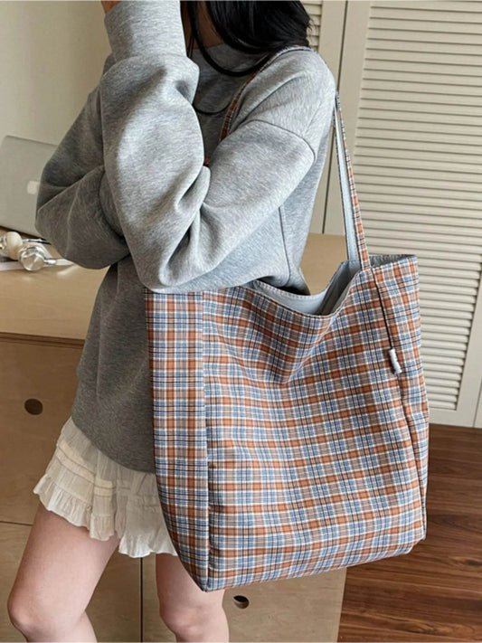 Plaid Pattern Tote Bag - Purcell's Clothing Company