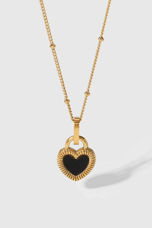 Contrast Heart Pendant Necklace - Purcell's Clothing Company