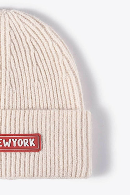 NEWYORK Patch Rib-Knit Cuffed Beanie - Purcell's Clothing Company