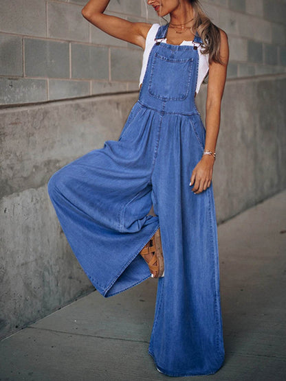 Wide Leg Denim Overalls - Purcell's Clothing Company