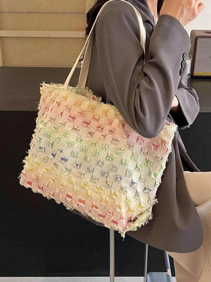 Raw Hem Rainbow Color Tote Bag - Purcell's Clothing Company