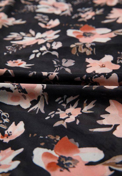 Floral Mock Neck Long Sleeve Blouse - Purcell's Clothing Company