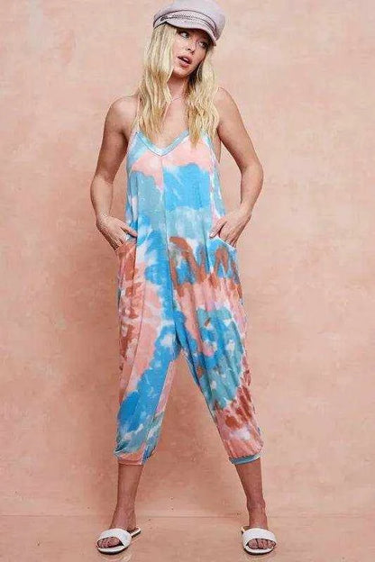 BiBi Tie Dye Knit Mid-length Casual Jumpsuit - Purcell's Clothing Company