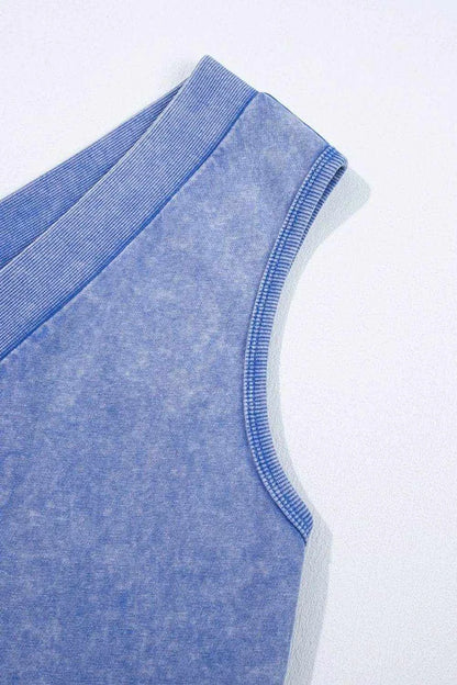 Mineral Wash Pocketed Sleeveless V Neck Loose Romper - Purcell's Clothing Company