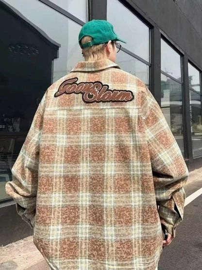 Plaid Zip Up Long Sleeve Jacket - Purcell's Clothing Company