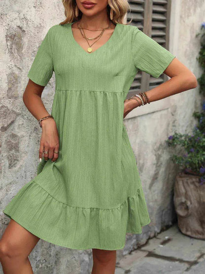 Ivy Lane V-Neck Short Sleeve Mini Dress - Purcell's Clothing Company