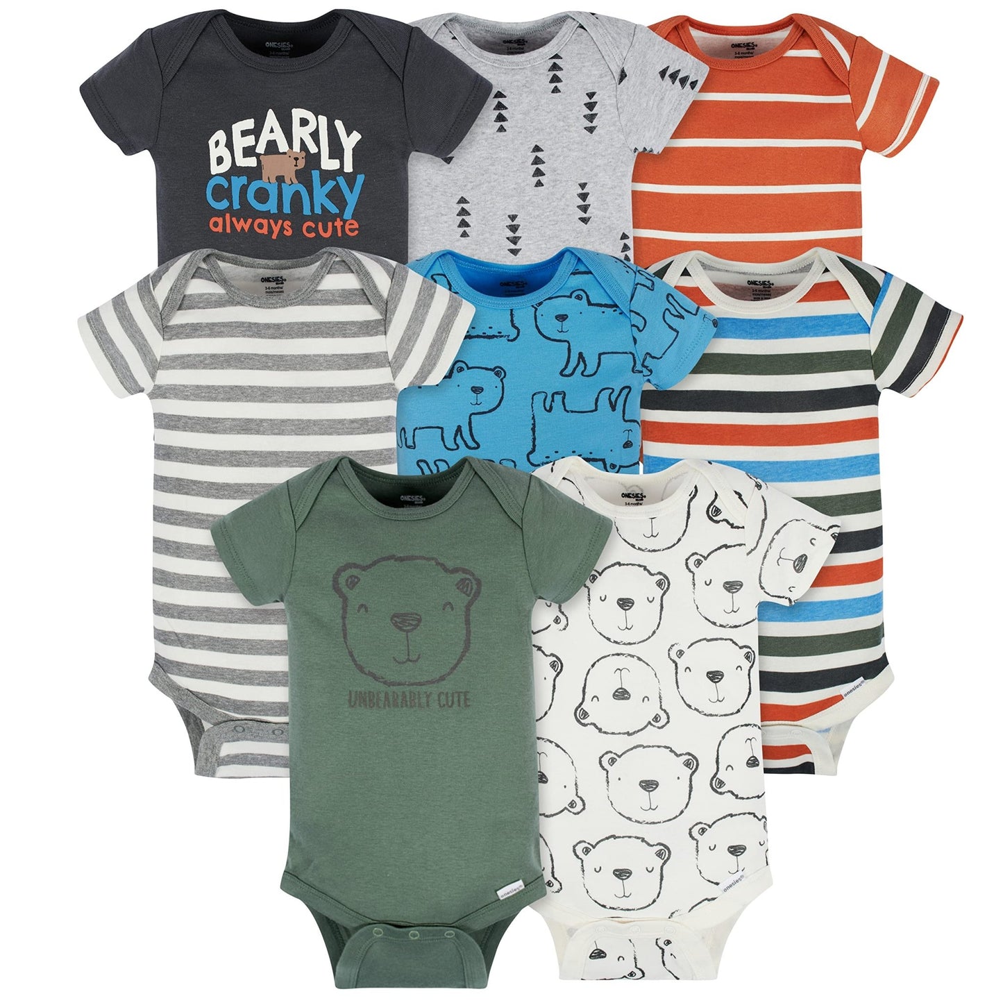 8 - Pack Short Sleeve Mix & Match Bodysuits - Purcell's Clothing Company - 