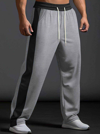 Drawstring Contrast Wide Leg Pants - Purcell's Clothing Company
