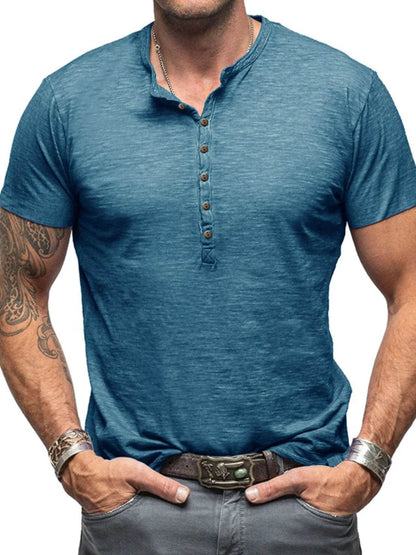 Casual Henley Short Sleeve Button Top - Purcell's Clothing Company