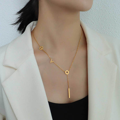 Titanium Steel Letter Necklace - Purcell's Clothing Company