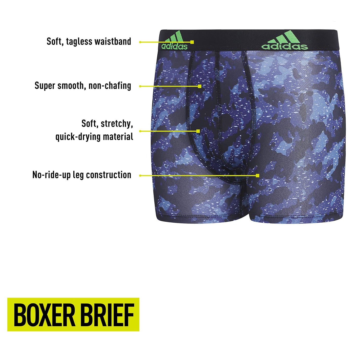 Adidas Athletic Fit Microfiber Boxer Brief (4 - Pack) - Purcell's Clothing Company - 