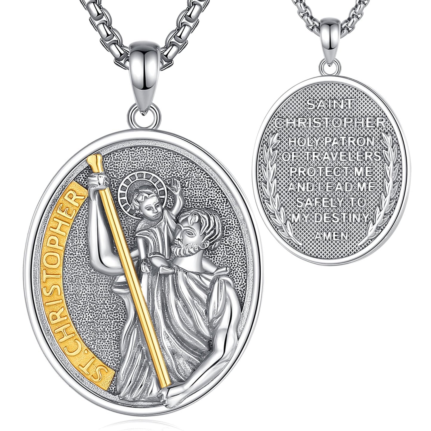 EUDORA 925 Sterling Silver Prayer Necklace