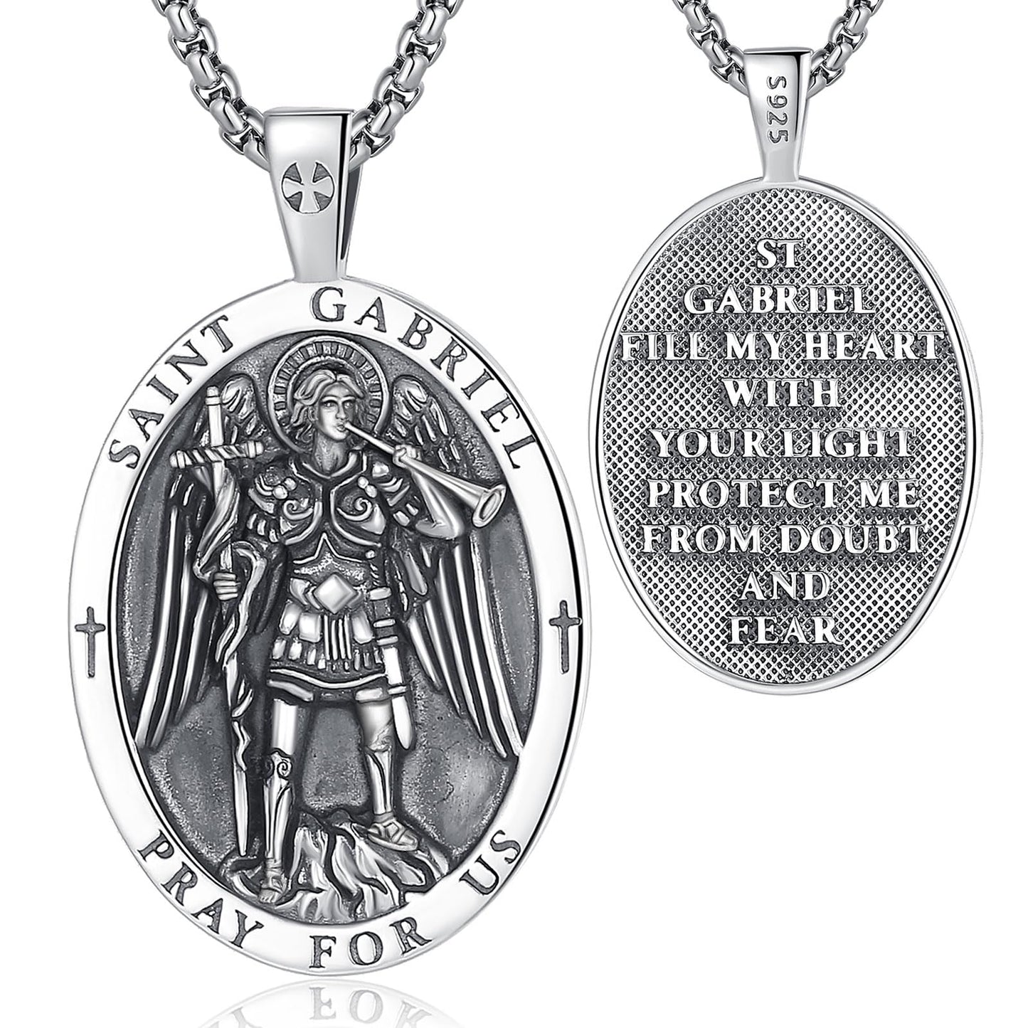 EUDORA 925 Sterling Silver Prayer Necklace