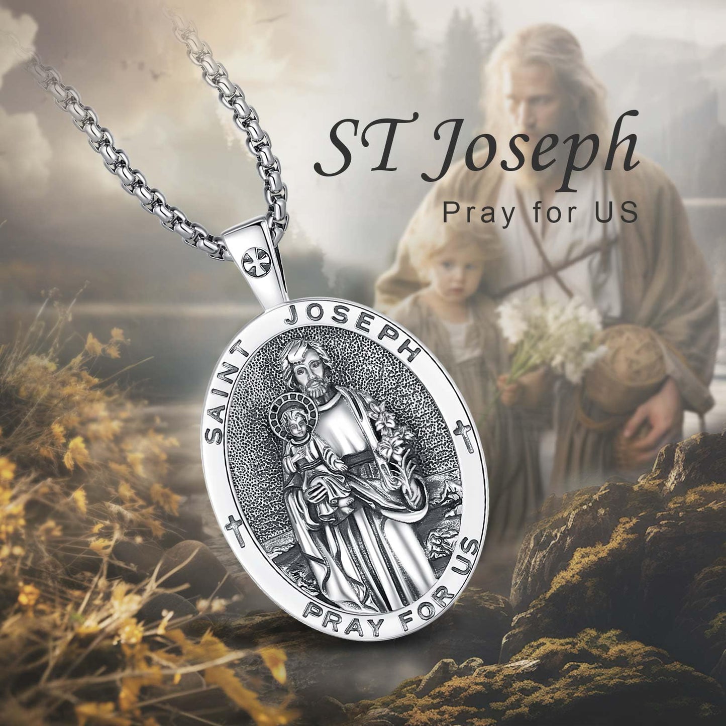 EUDORA 925 Sterling Silver Prayer Necklace