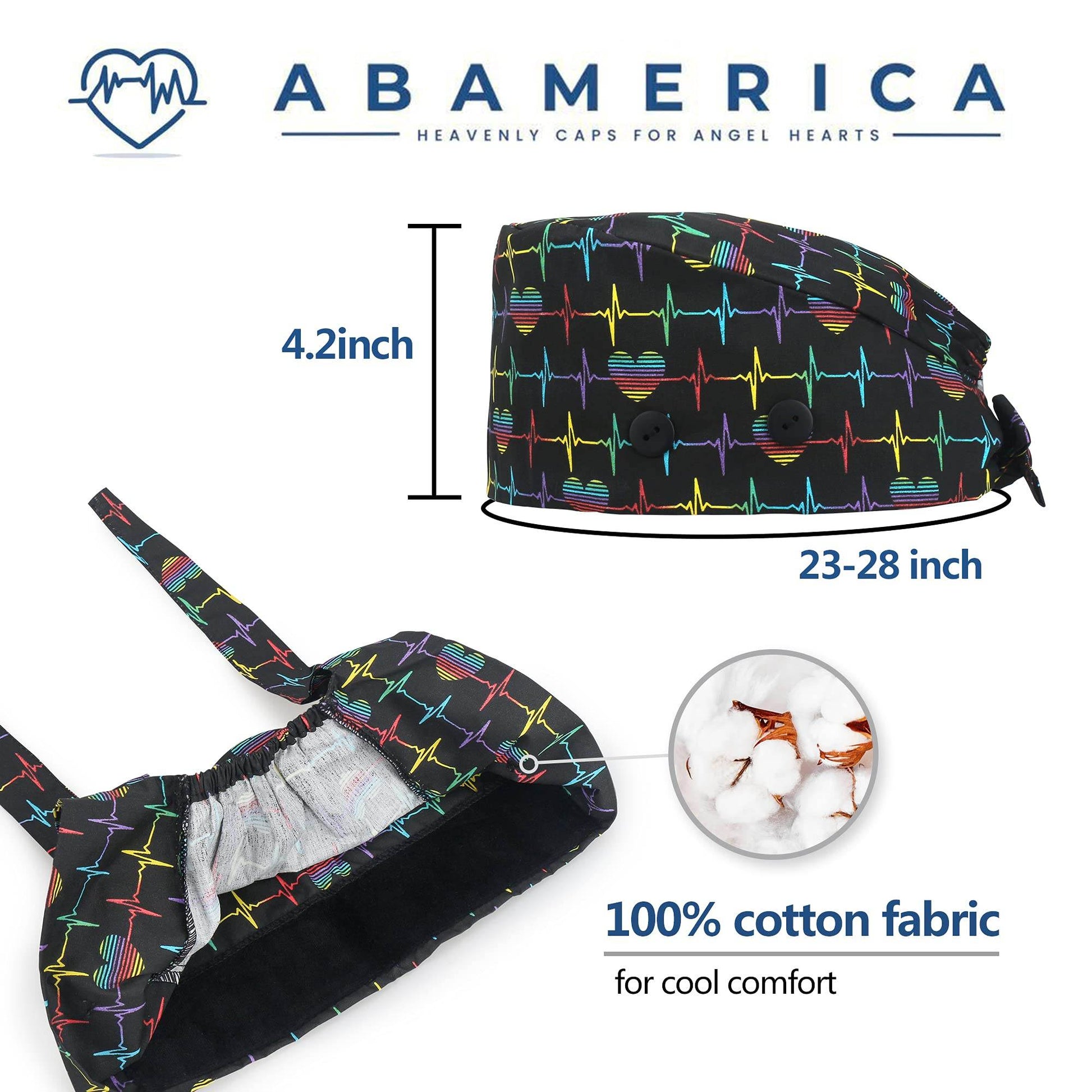 Unisex Adjustable Scrub Cap W/ Button & Sweatband - Purcell's Clothing Company