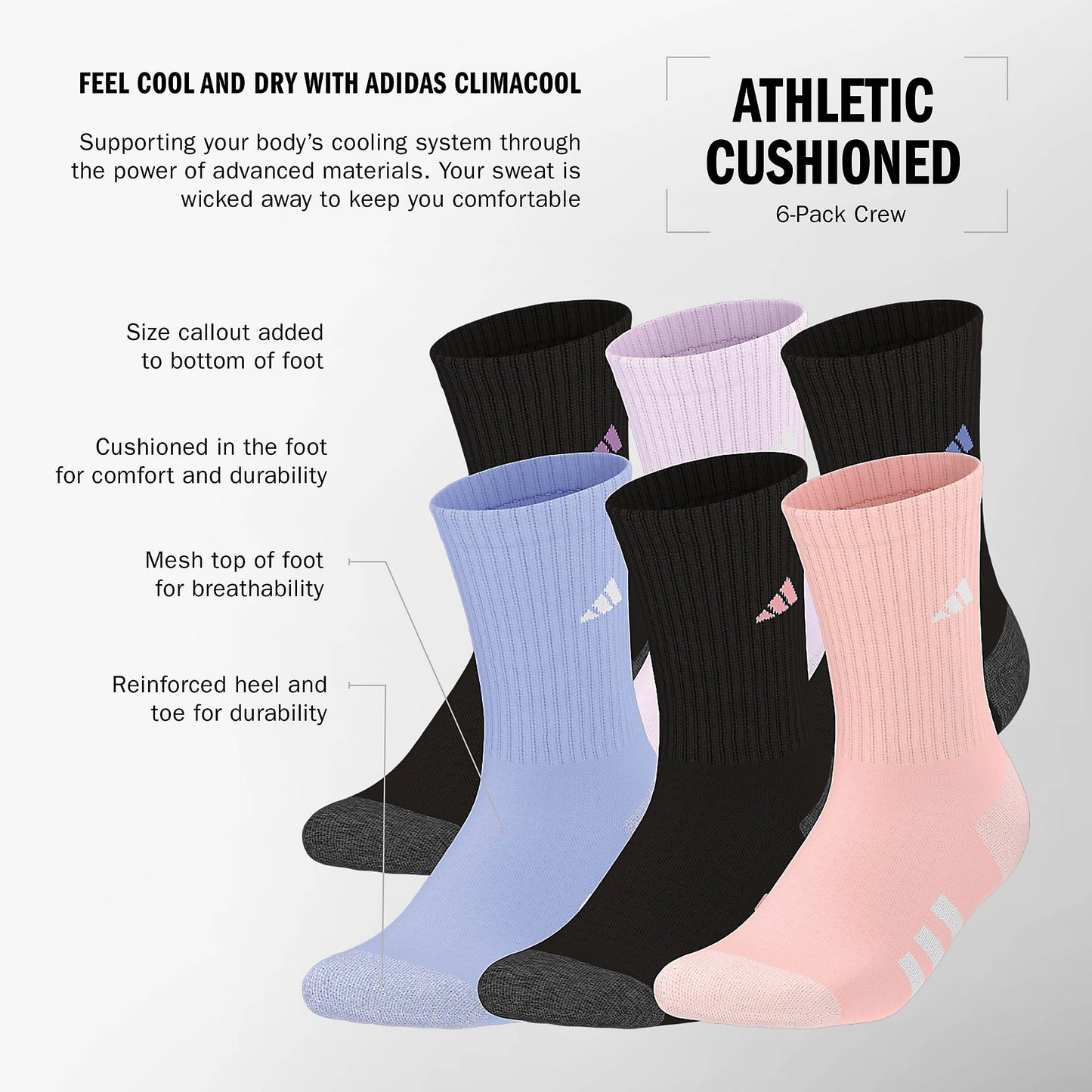 Adidas Breathable Sport Socks (6 Pairs)