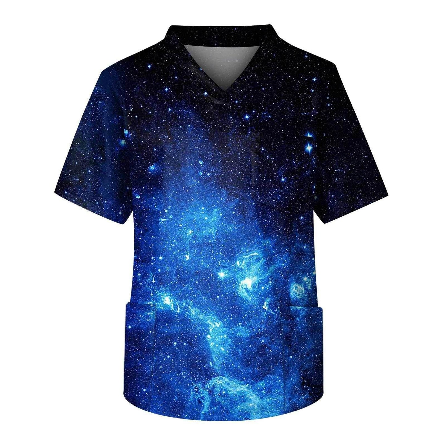 Galaxy Print V-Neck Scrub Top - Purcell's Clothing Company