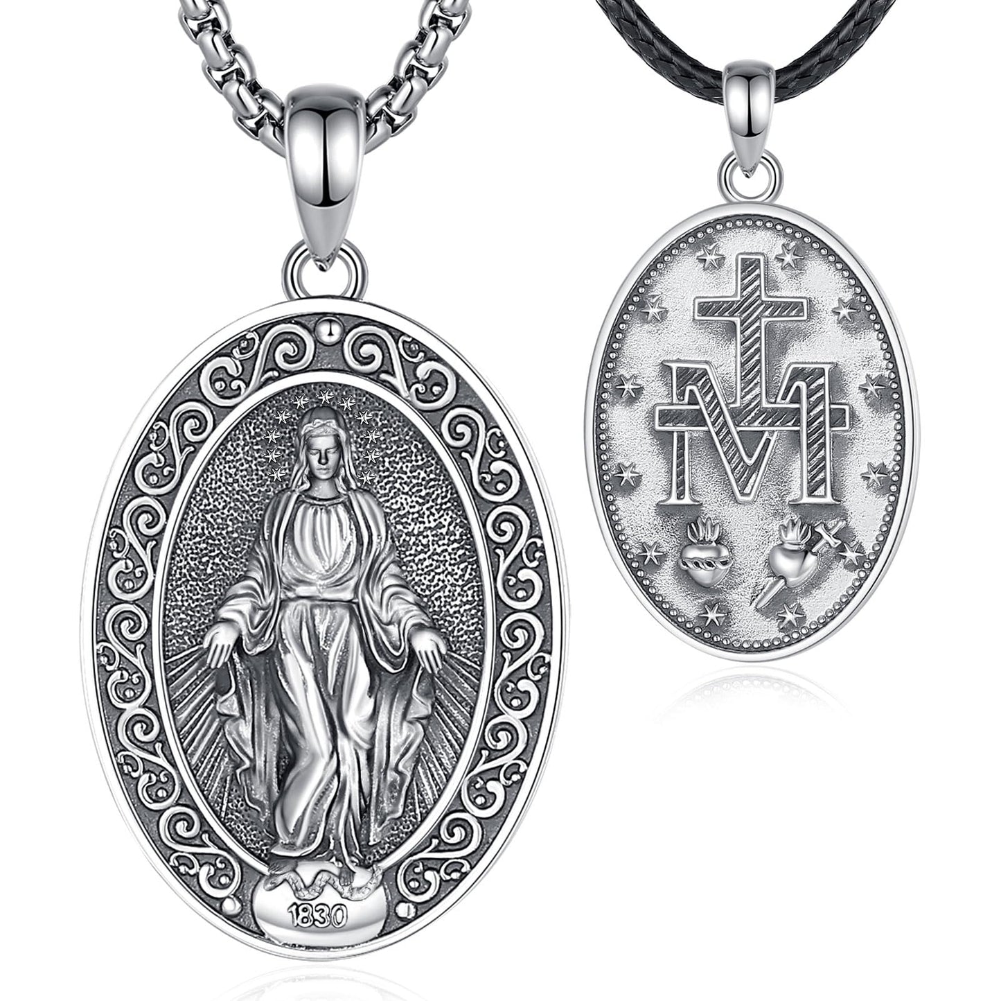 EUDORA 925 Sterling Silver Prayer Necklace