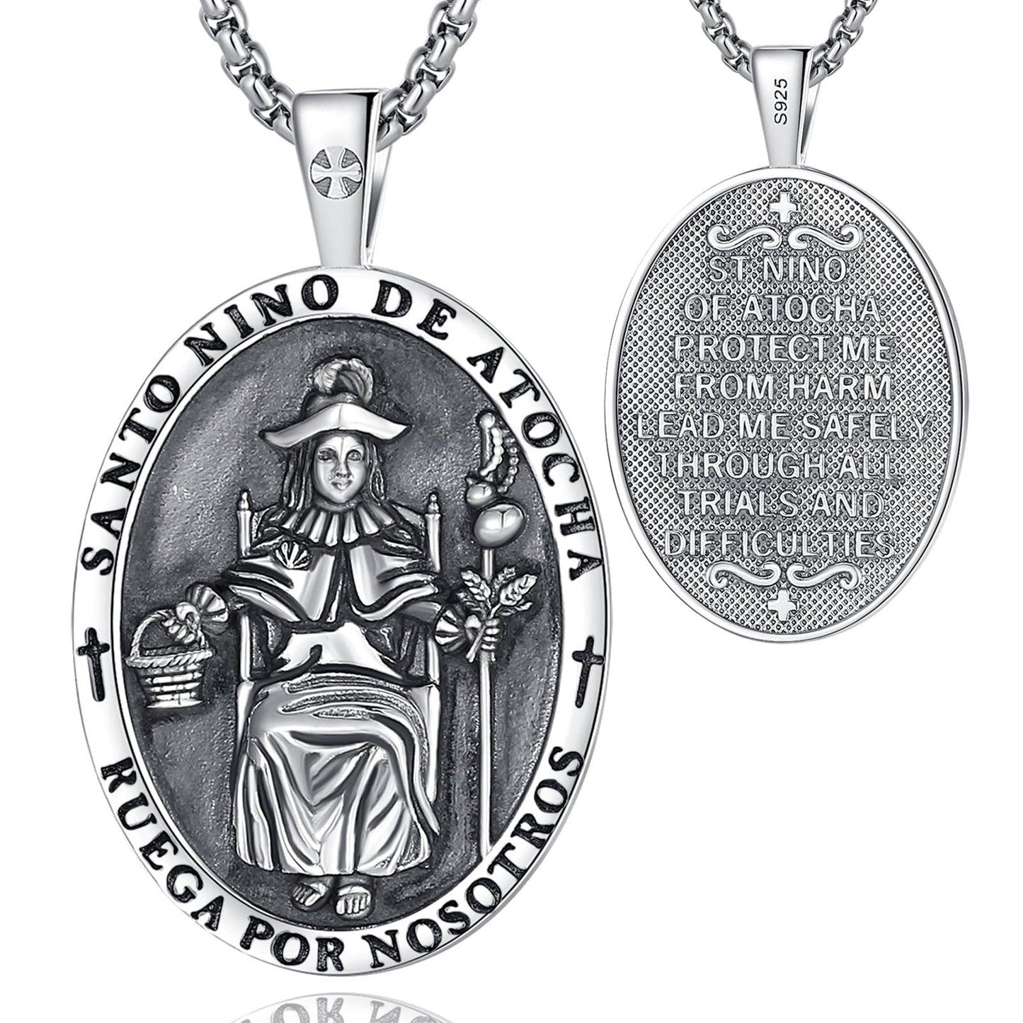 EUDORA 925 Sterling Silver Prayer Necklace