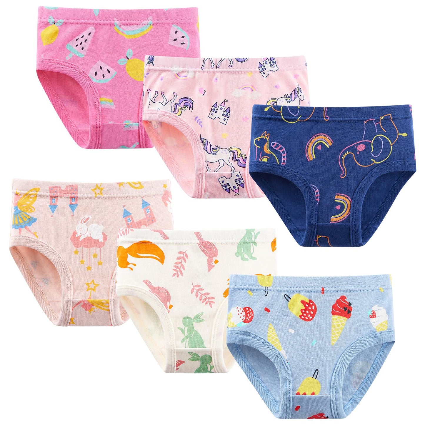 SYNPOS Toddler Soft Cotton Panties (6-Pack)