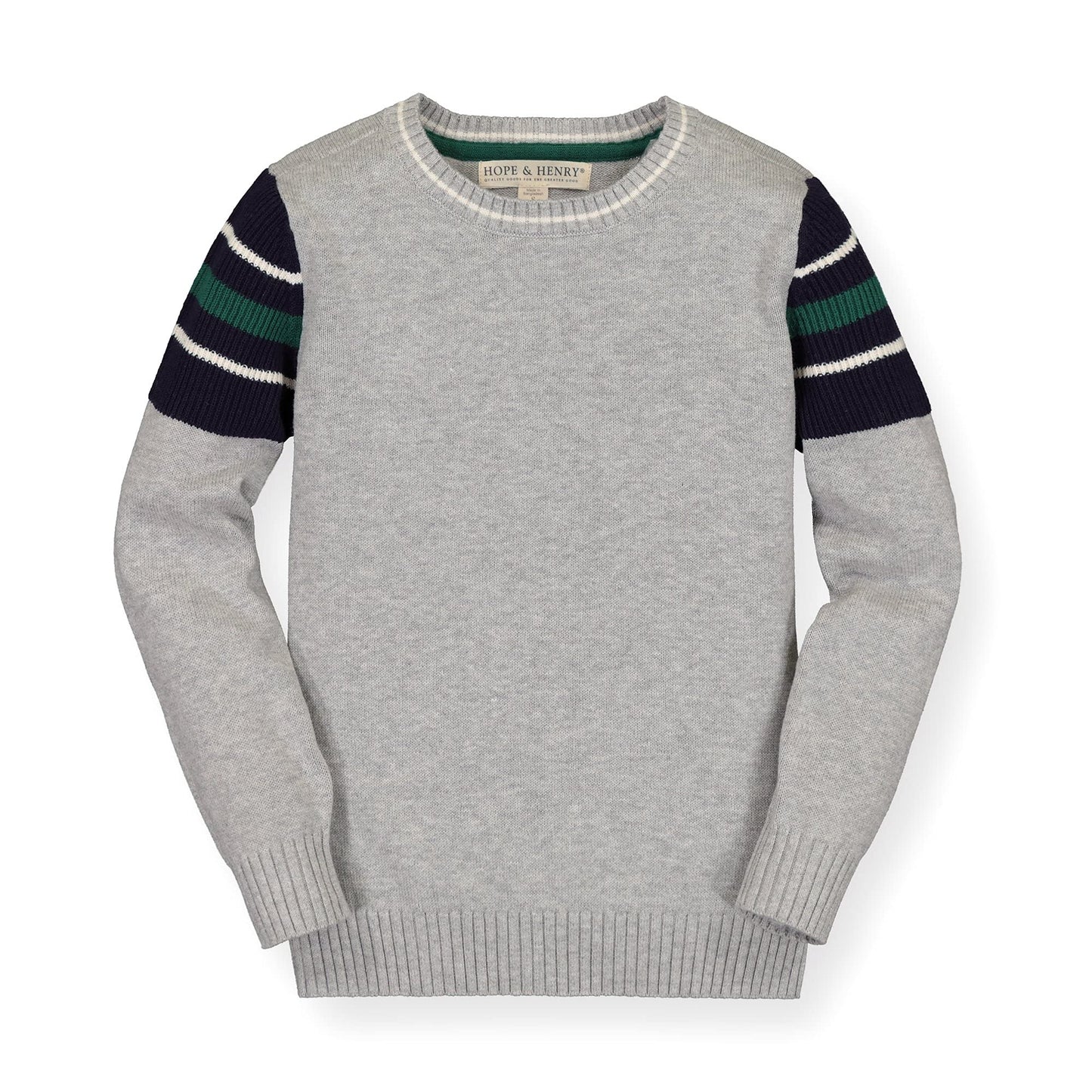 Hope & Henry Boys' Long Sleeve Crew Neck Pullover