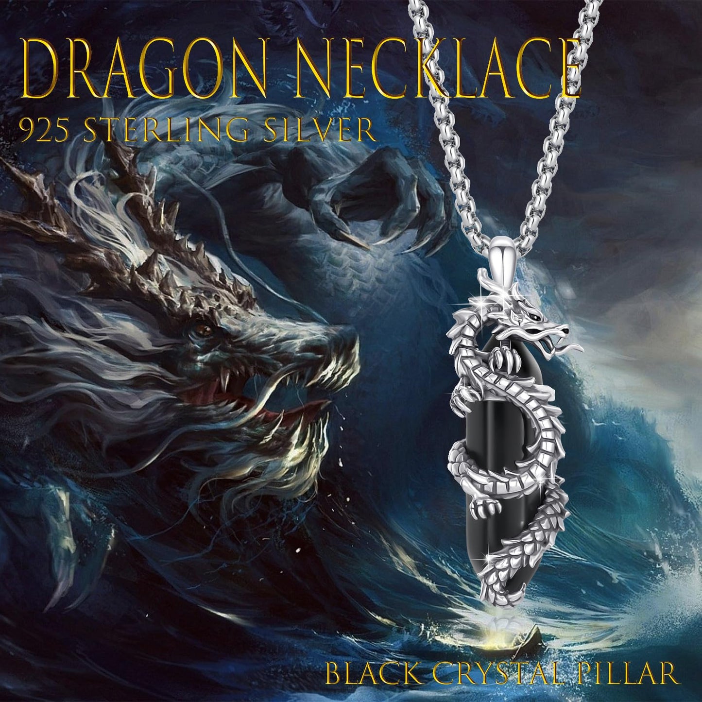 925 Sterling Silver Dragon Necklace