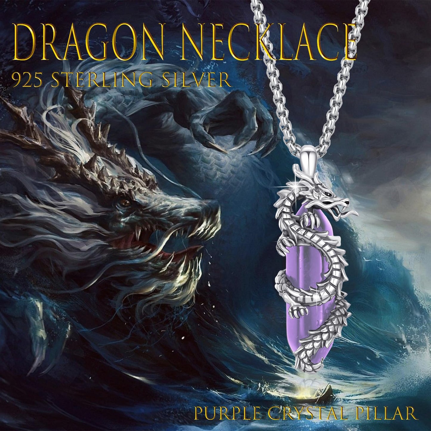 925 Sterling Silver Dragon Necklace