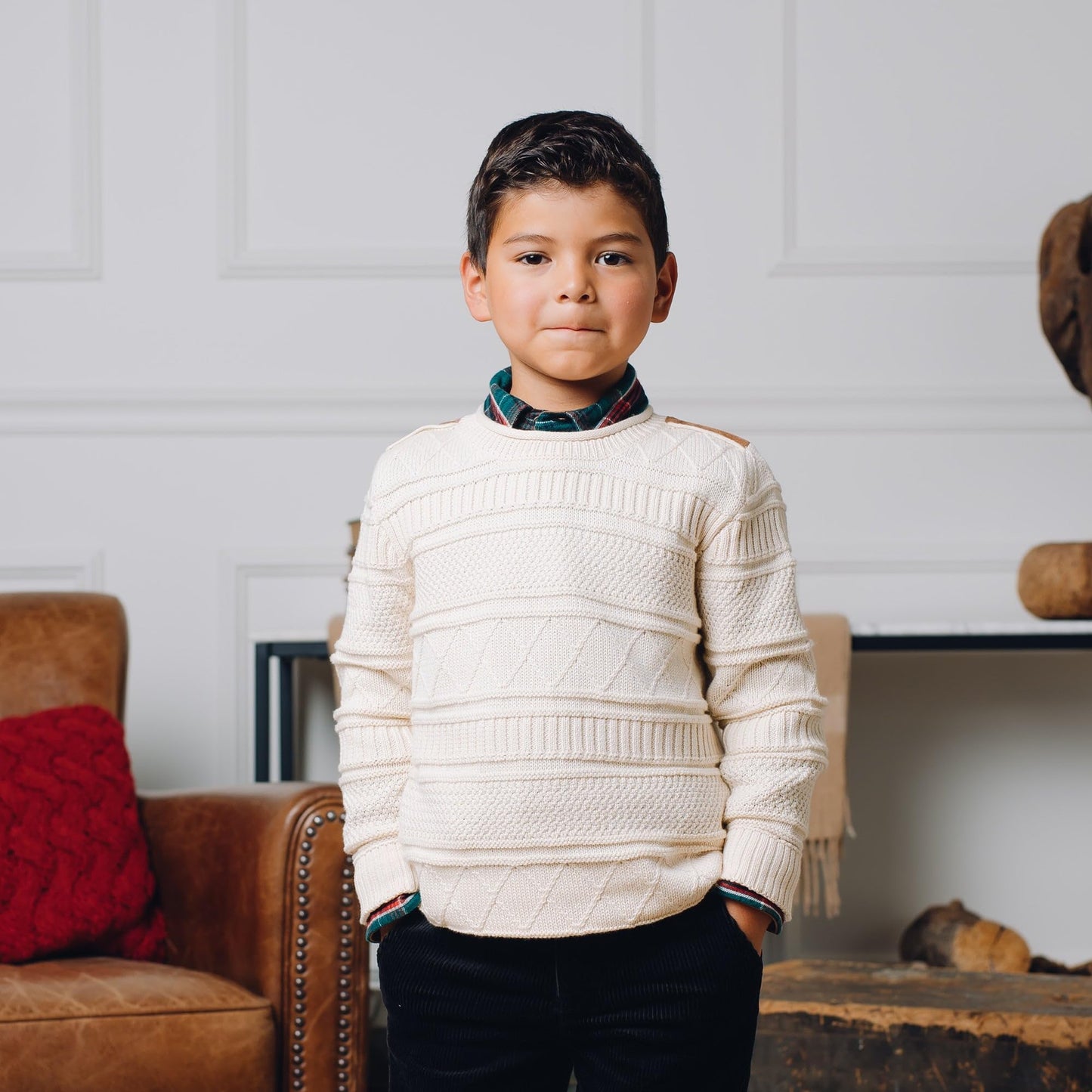 Hope & Henry Boys' Long Sleeve Crew Neck Pullover