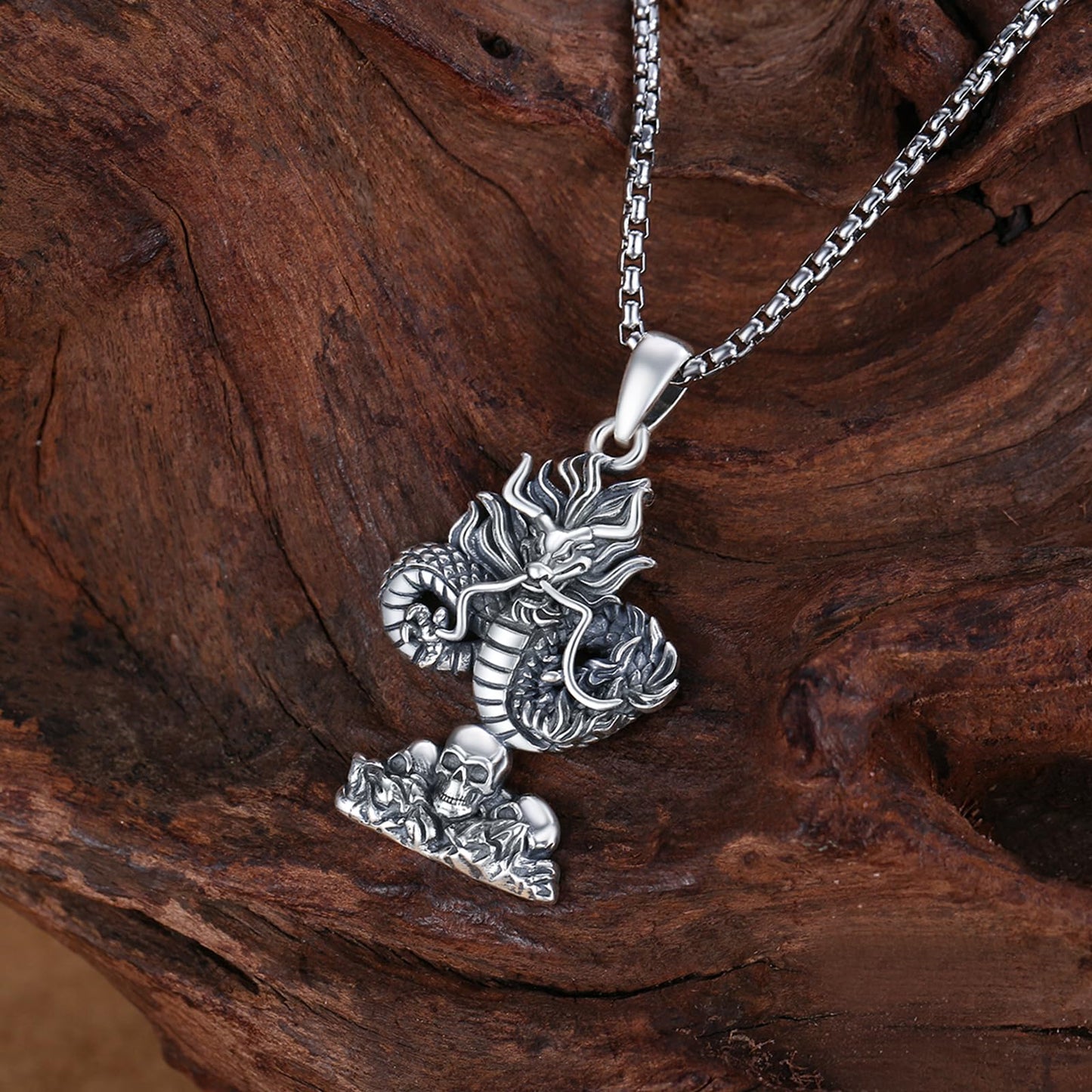 925 Sterling Silver Dragon Necklace