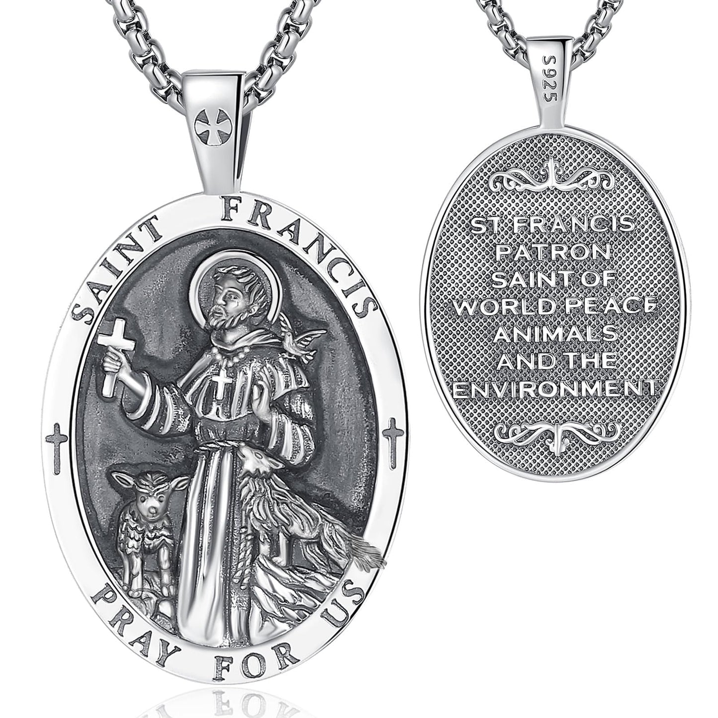 EUDORA 925 Sterling Silver Prayer Necklace