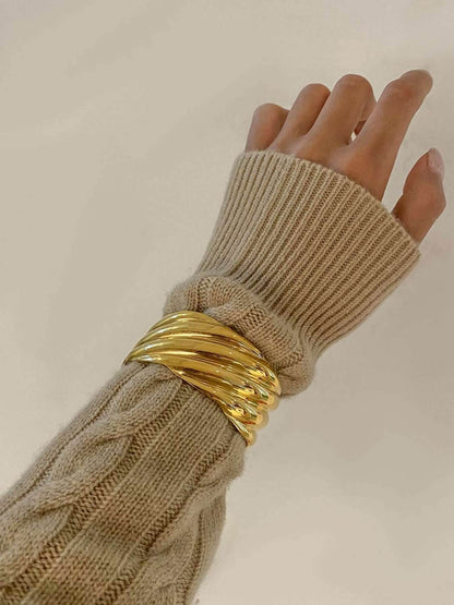 18K Gold-Plated Stainless Steel Open Ring - Purcell's Clothing Company