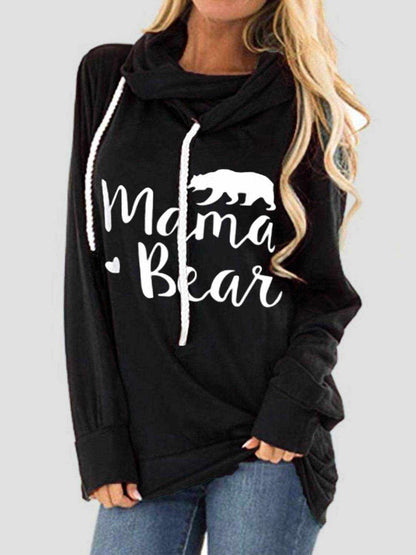 Drawstring Letter Graphic Long Sleeve Hoodie - Purcell's Clothing Company