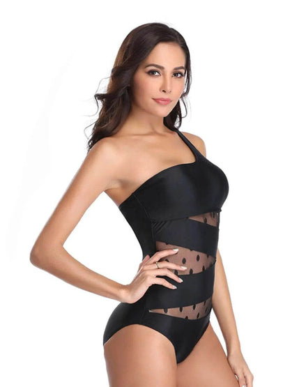 One Shoulder Polka Dot One-Piece Swimwear - Purcell's Clothing Company
