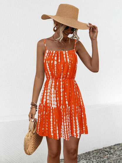 Ruffle Hem Printed Mini Cami Dress - Purcell's Clothing Company