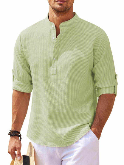 Half Button Long Sleeve Shirt - Purcell's Clothing Company