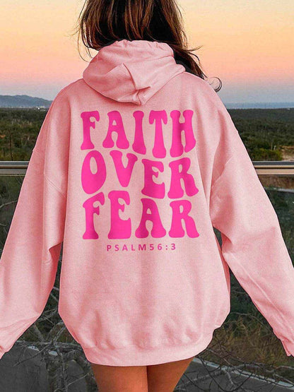 FAITH OVER FEAR Dropped Shoulder Hoodie - Purcell's Clothing Company